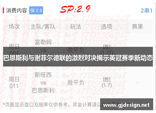 巴恩斯利与谢菲尔德联的激烈对决揭示英冠赛季新动态